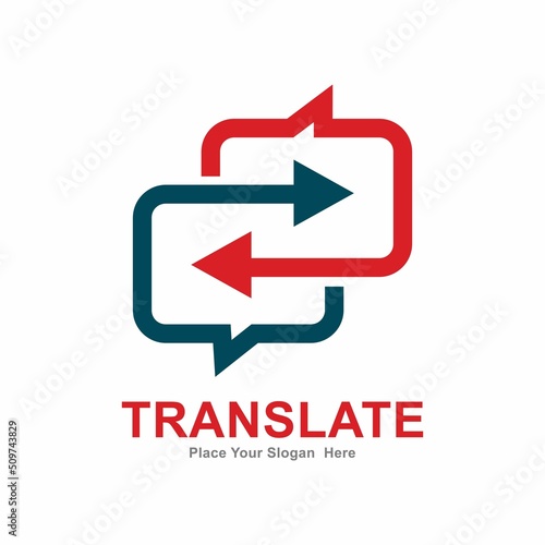 Translate vector logo template. Suitable for chat symbol and language 