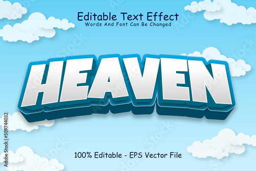 Heaven Editable Text Effect 3 Dimension Emboss Modern Style