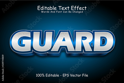 Guard Editable Text Effect 3 Dimension Emboss Modern Style