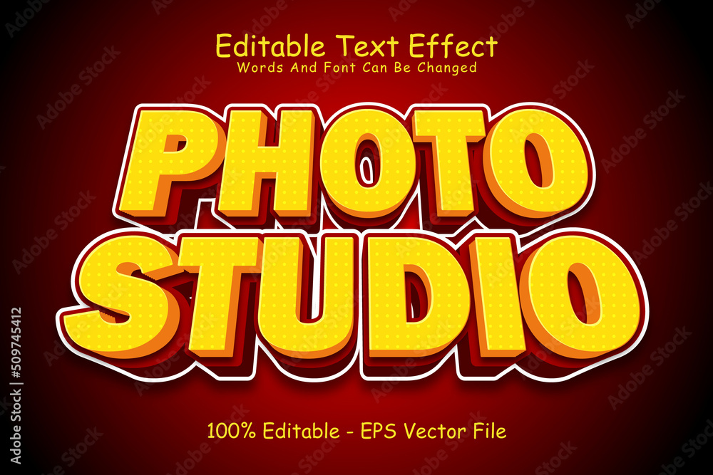Photo Studio Editable Text Effect 3 Dimension Emboss Modern Style