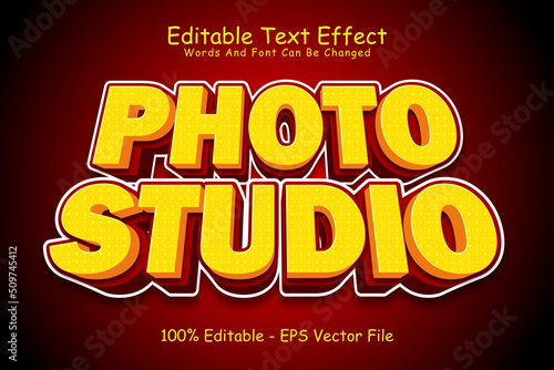 Photo Studio Editable Text Effect 3 Dimension Emboss Modern Style