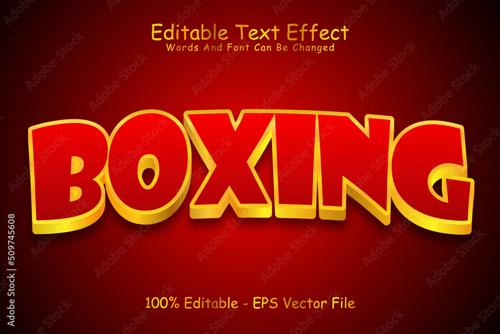 Boxing Editable Text Effect 3 Dimension Emboss Modern Style Boxing Editable Text Effect 3 Dimension Emboss Modern Style