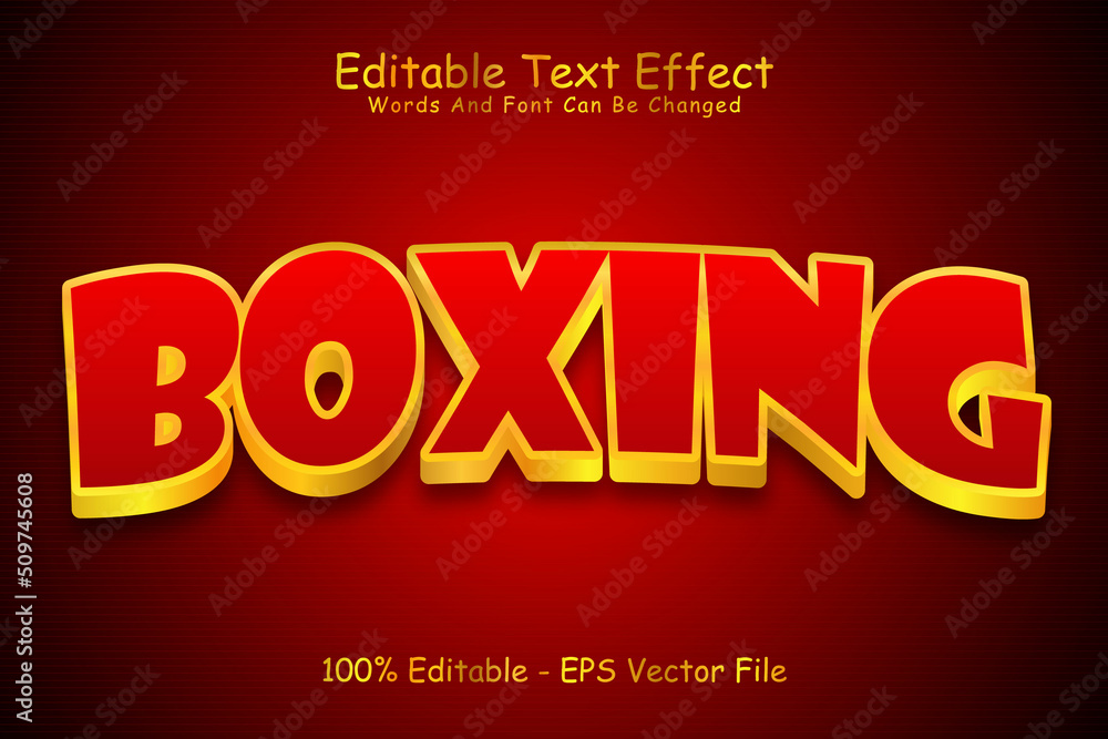 Boxing Editable Text Effect 3 Dimension Emboss Modern Style