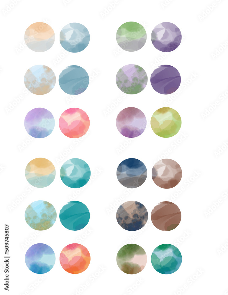 24 textures inside 24 circles 