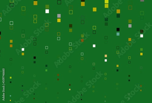 Light Green, Yellow vector pattern with crystals, rectangles.