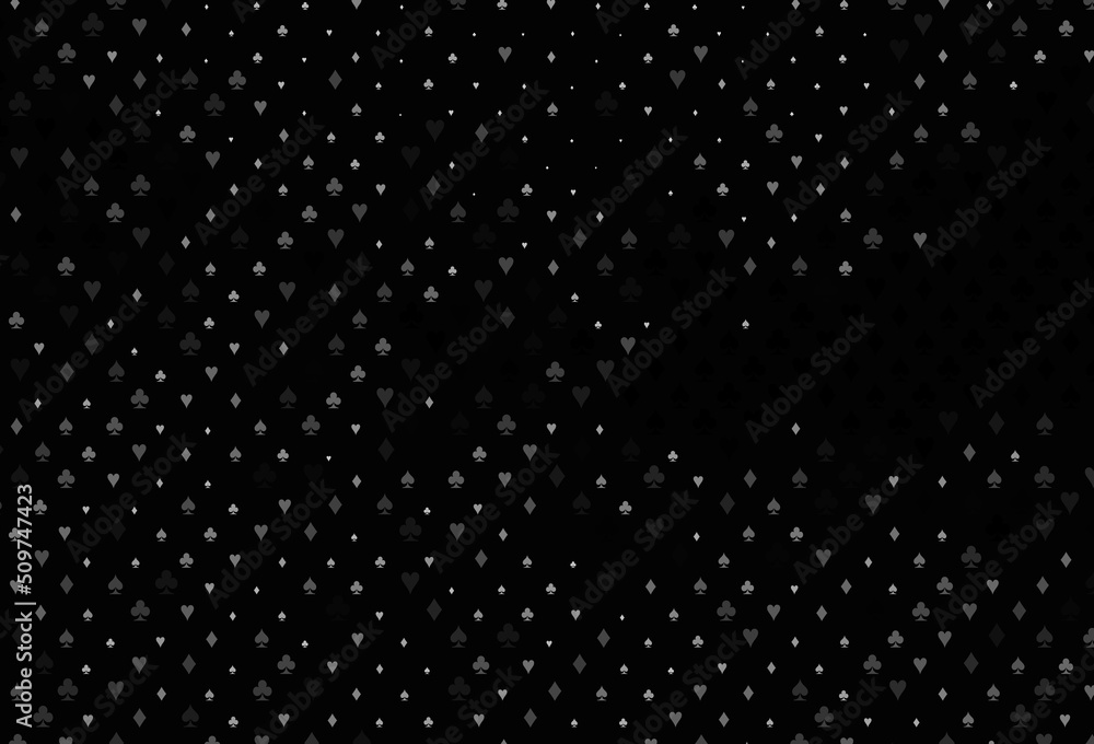 Dark silver, gray vector pattern with symbol of cards.