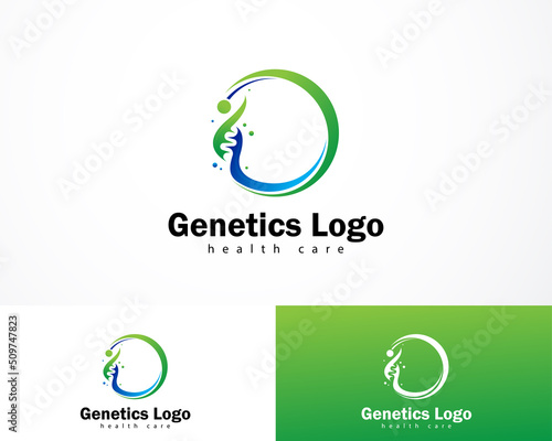 genetics logo creative DNA health care illustration vector science lab