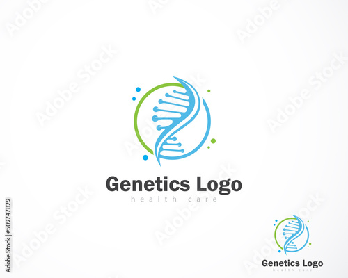 genetics logo creative DNA emblem design concept vector