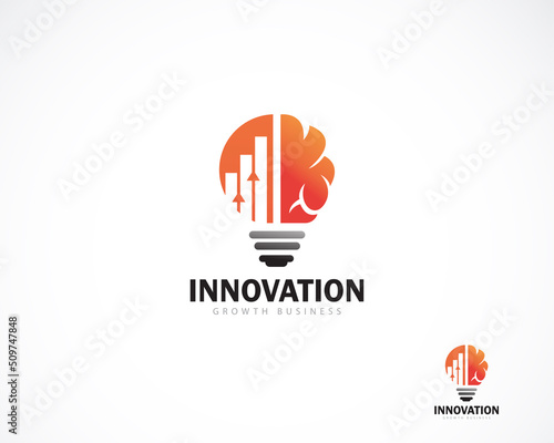 innovation logo creative growth business financial design concept brain education