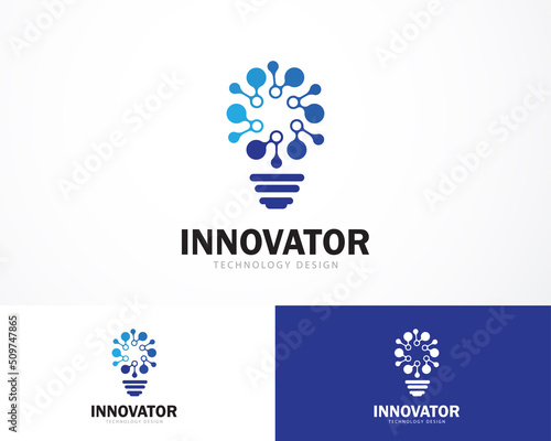 Innovation logo creative bulb education tech smart design creative