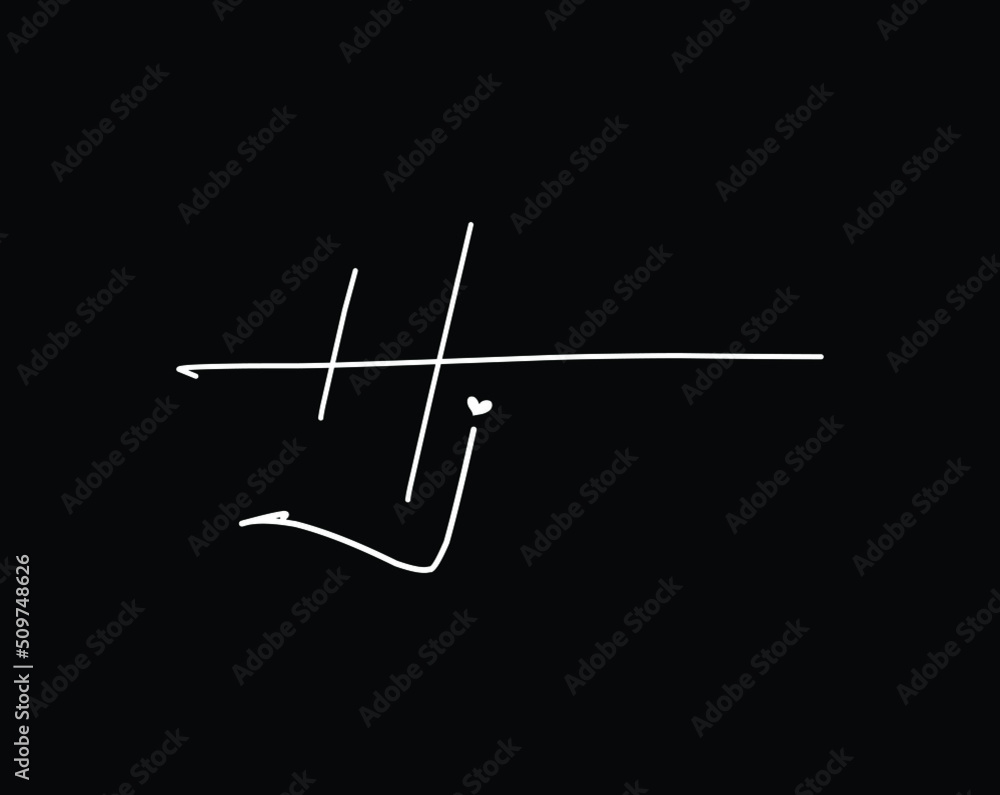 Initial Letter Hj handwriting logo hand drawn template vector Initial Letter Hj handwriting logo hand drawn template vector