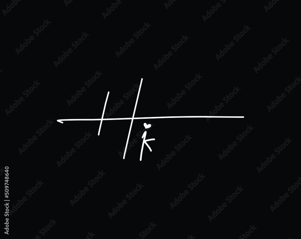 Initial Letter Hk handwriting logo hand drawn template vector Initial Letter Hk handwriting logo hand drawn template vector