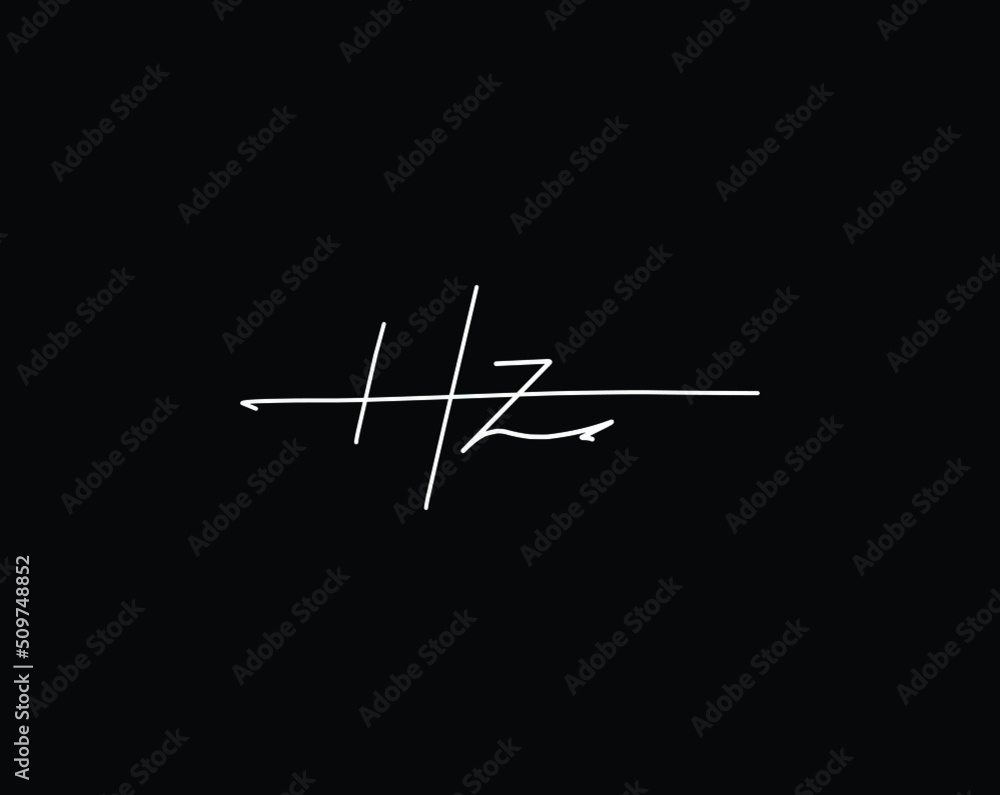 Initial Letter Hz handwriting logo hand drawn template vector Initial Letter Hz handwriting logo hand drawn template vector
