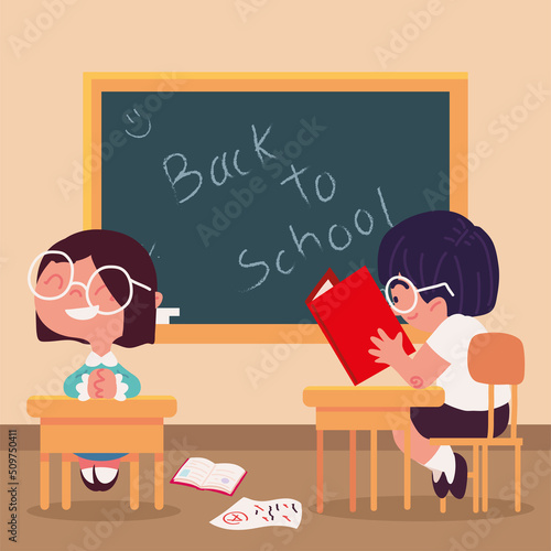 back to school, students in classroom