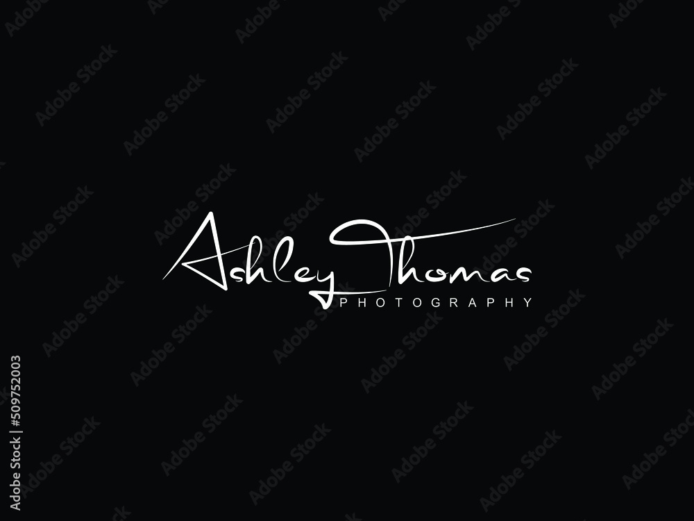 Ashley thomas signature logo design template vector.eps