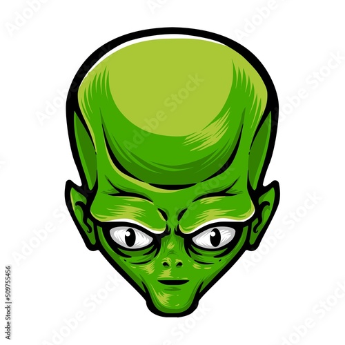 green alien head vector logo