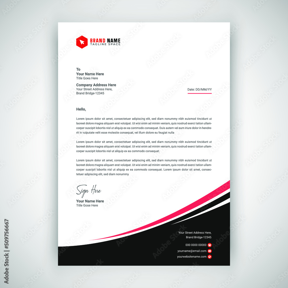 unique corporate company business letterhead template design