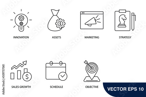 business plan icons set . business plan pack symbol vector elements for infographic web