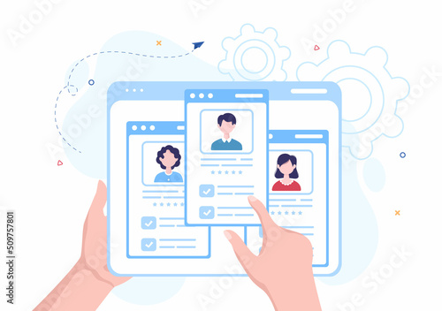 Employment Agency for Recruitment or Placement Job Service with Skilled and Experienced Career Laborers in Flat Cartoon Illustration