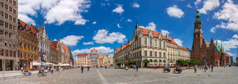 Obraz na płótnie Market square in Wrocław w salonie
