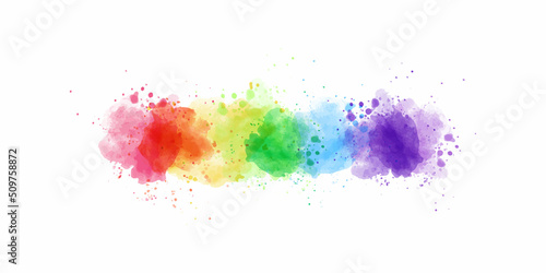 Pride watercolor background with Pride flag colours. Vector banner logo lgbtq 2022 pride month isolated on white background. Symbol of pride month june support.