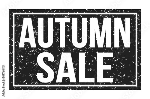 AUTUMN SALE, words on black rectangle stamp sign