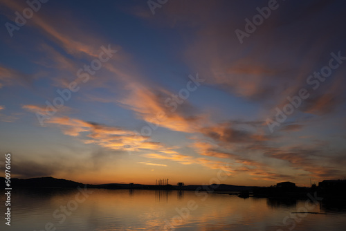 beautiful landscape, sunset on the Angara river © vilma3000