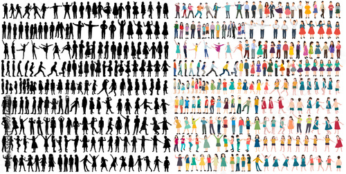 set of people in flat design, isolated vector