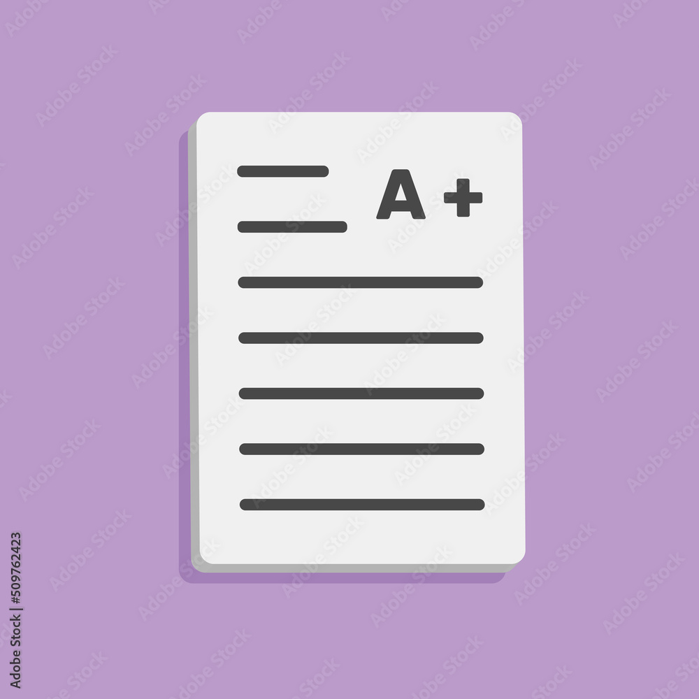 3d exam paper with A plus in minimal cartoon style 3d exam paper with A plus in minimal cartoon style