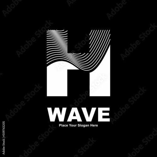 Abstract letter H line wave vector logo design. Suitable for business  poster  card  wave symbol and initial