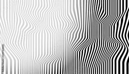 Distortion lines background. Distort stripes, abstract modern pattern