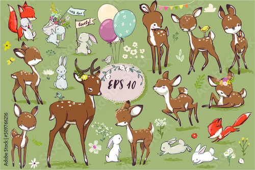 lovely set with cute animals