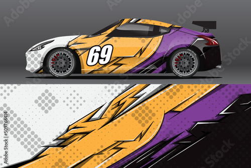 Abstract Race car wrap sticker design and sports background for daily use racing livery or car vinyl stickers