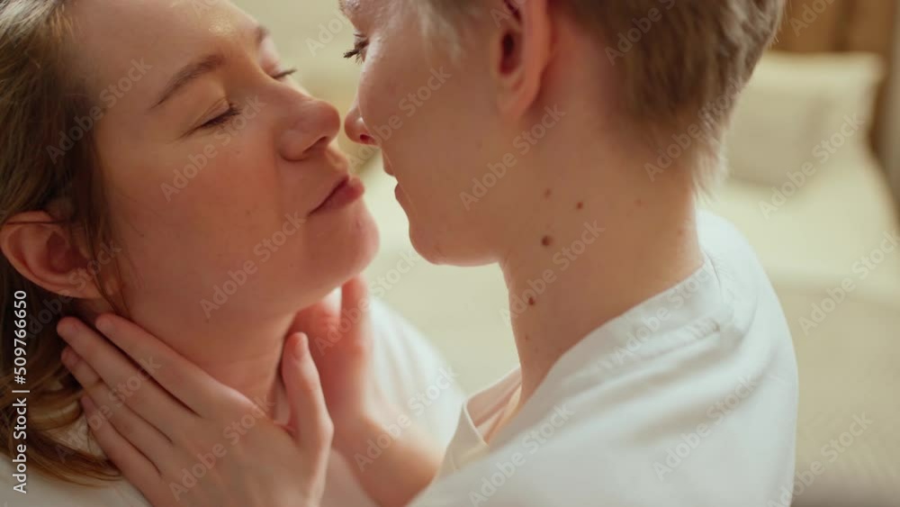 two beautiful women, lgbt couple. gentle kiss close up. concept love, relationship, two beautiful women, lgbt couple. gentle kiss close up. concept love, relationship,