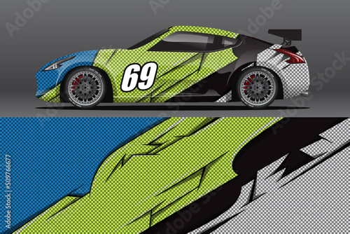 Abstract Race car wrap sticker design and sports background for daily use racing livery or car vinyl stickers