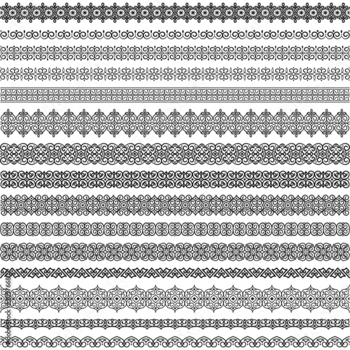 Vector set of seamless oriental brushes. Brushes included in file