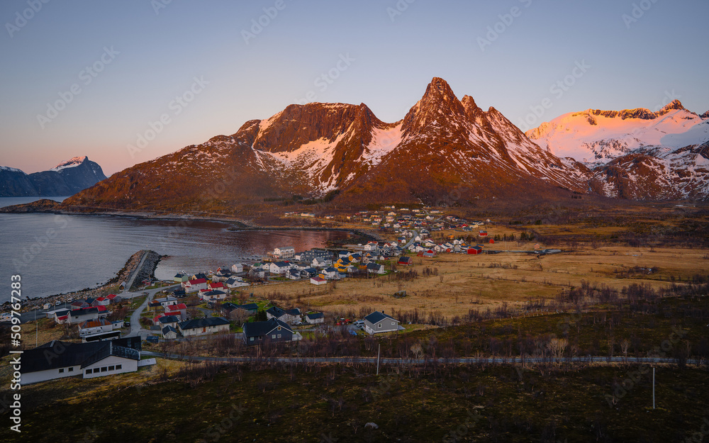 Fishing village Mefjordvær on Senja Island, Norway