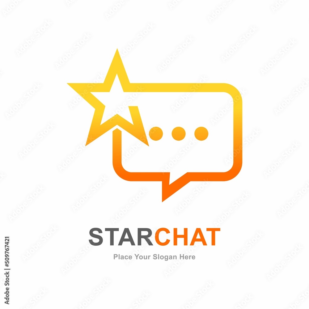 star chat vector logo template. suitable for business, web, and media social star chat vector logo template. suitable for business, web, and media social
