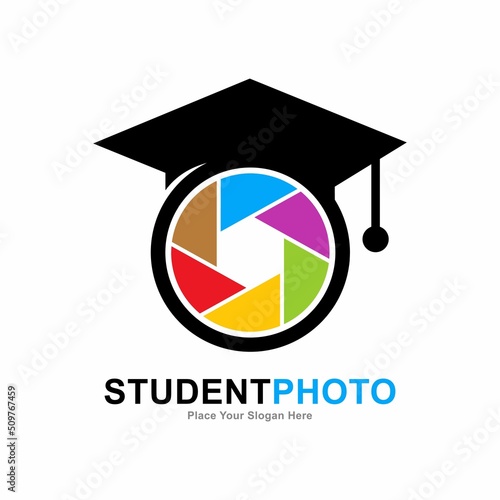 Student foto logo vector template. Suitable for business, art and education