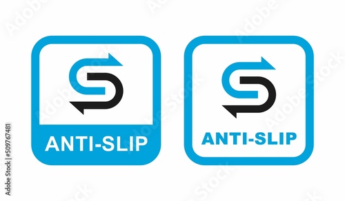 Anti-slip logo design vector. Suitable for product label, caution