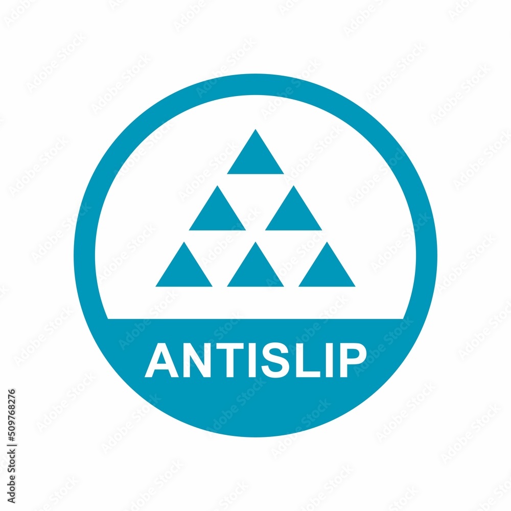 Anti slip logo vector template. Suitable for product label and warning symbol Stock Vector