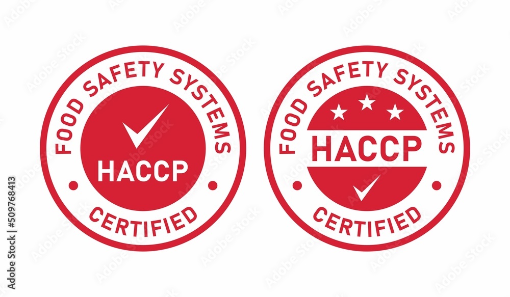 HACCP - Hazard Analysis and Critical Control Points badge logo template HACCP - Hazard Analysis and Critical Control Points badge logo template
