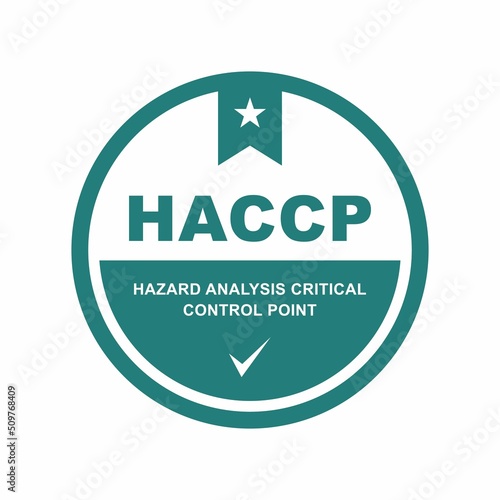 HACCP - Hazard Analysis and Critical Control Points badge logo template. Suitable for product label