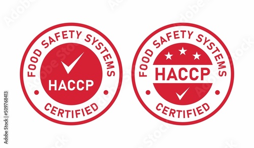 HACCP - Hazard Analysis and Critical Control Points badge logo template