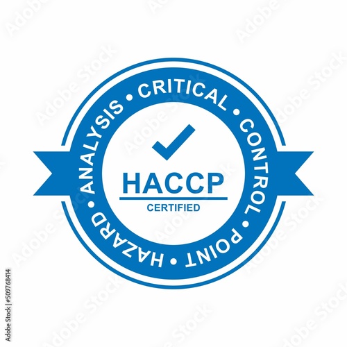 Food safety system HACCP logo template badge