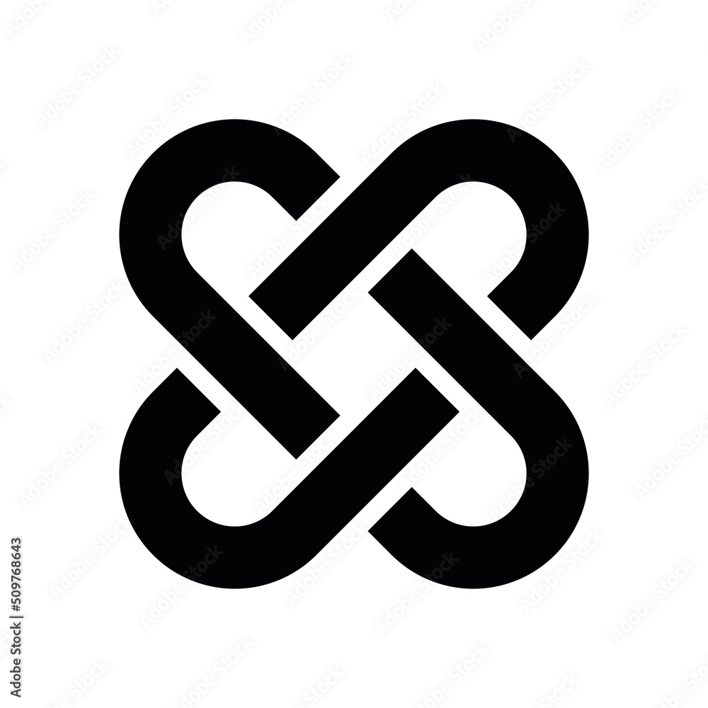 Two intertwined loops vector sign Two intertwined loops vector sign
