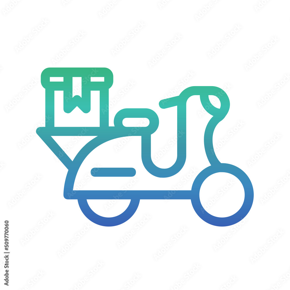 Motorbike delivery , Transport Logistics gradient icon.