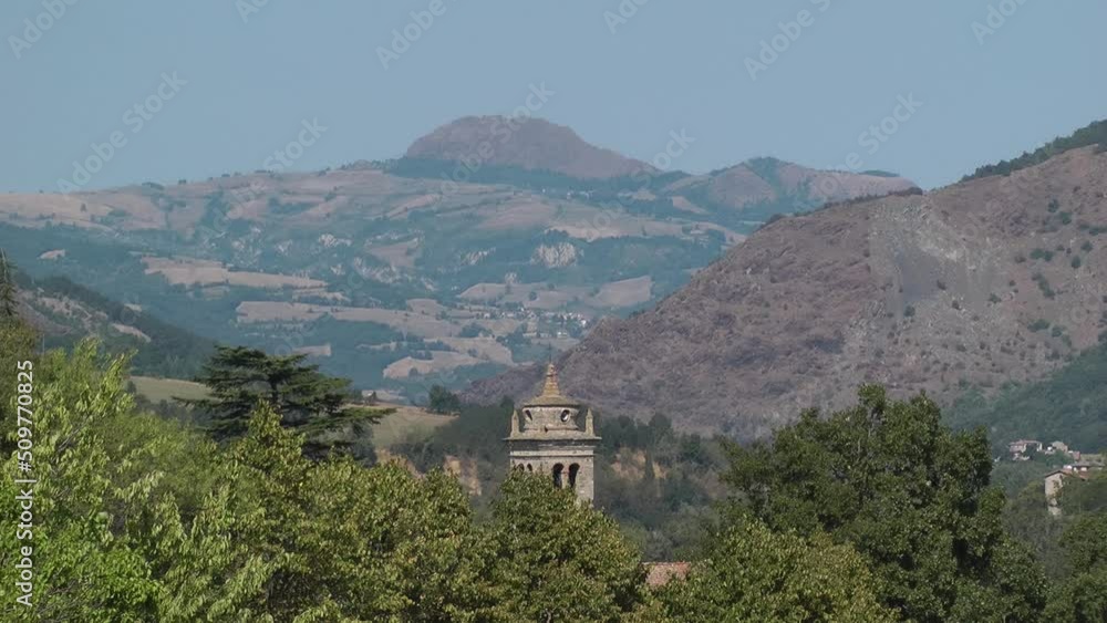 Parcellara stone (Pietra Parcellara) seen from Bobbio (Italy).