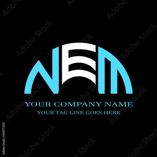 NEM letter logo creative design with vector graphic