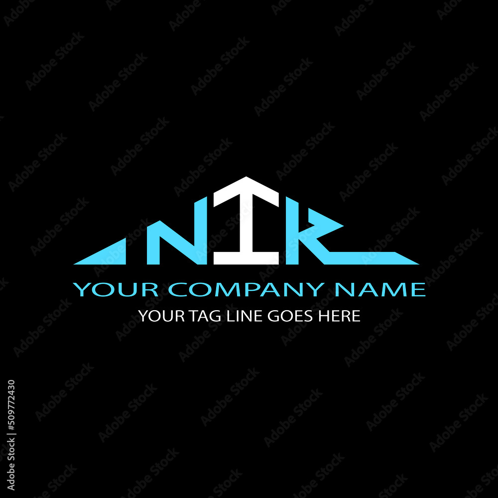 NIK letter logo creative design with vector graphic - obrazy, fototapety, plakaty 